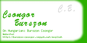 csongor burszon business card